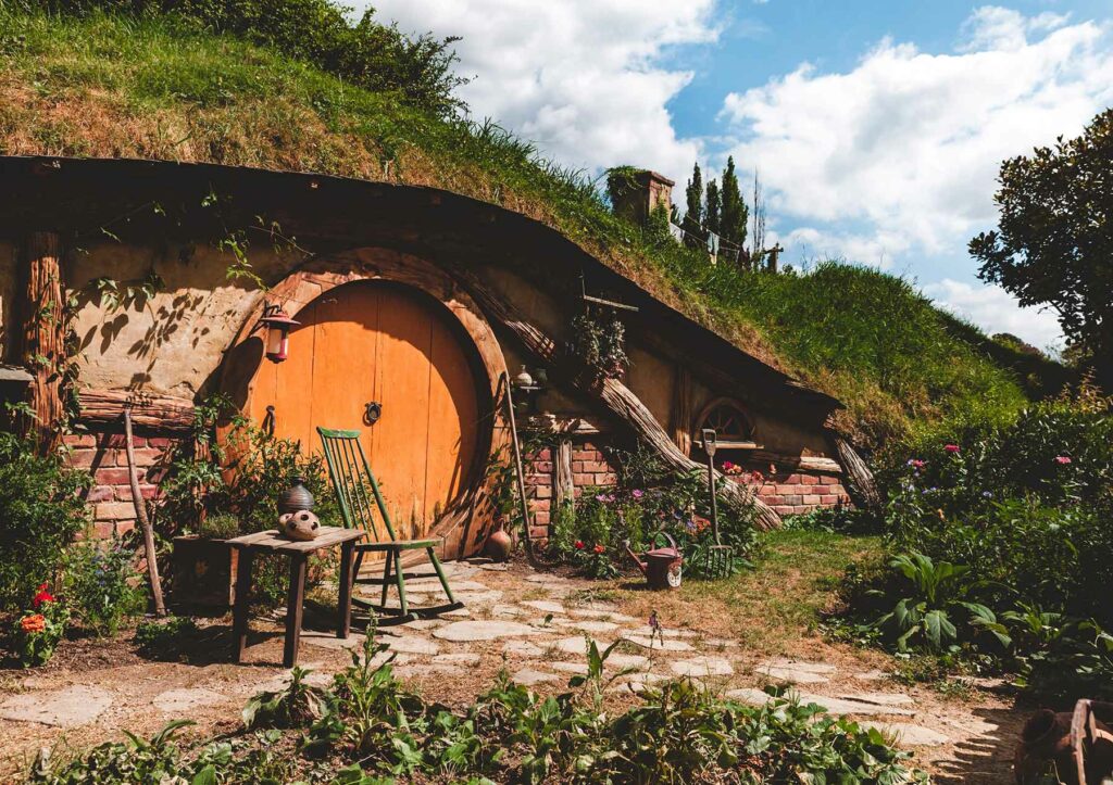 Hobbiton movie set in New Zealand where The Lord of the Rings was filmed