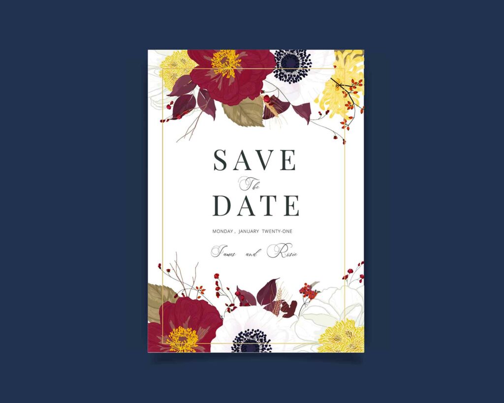 Bold floral save the date idea