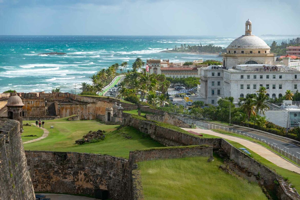 A view of the Capitol Building in San Juan, Puerto Rico