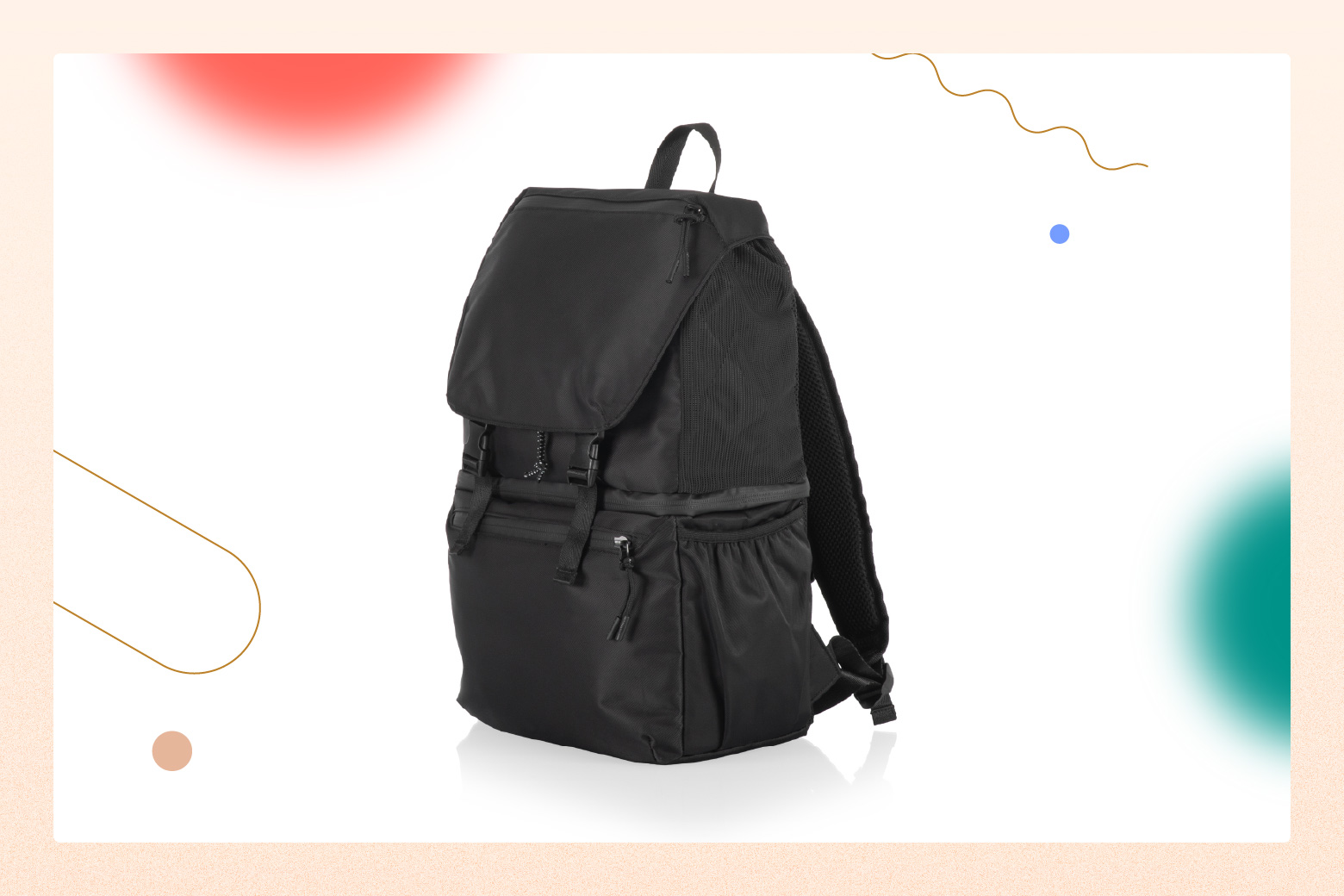 product photo of black backpack-style soft cooler