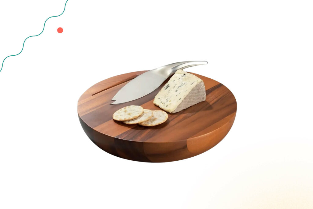 Nambe Harmony Cheese Board with Knife