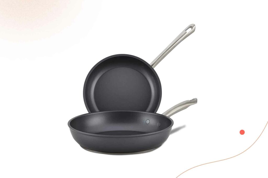 Anolon Accolade Forged Hard Anodized Two-Piece Skillet Set.
