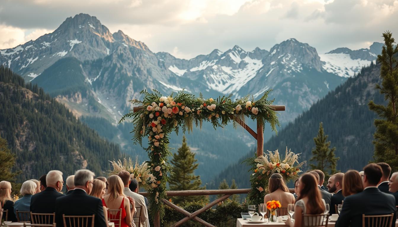 mountain wedding decor