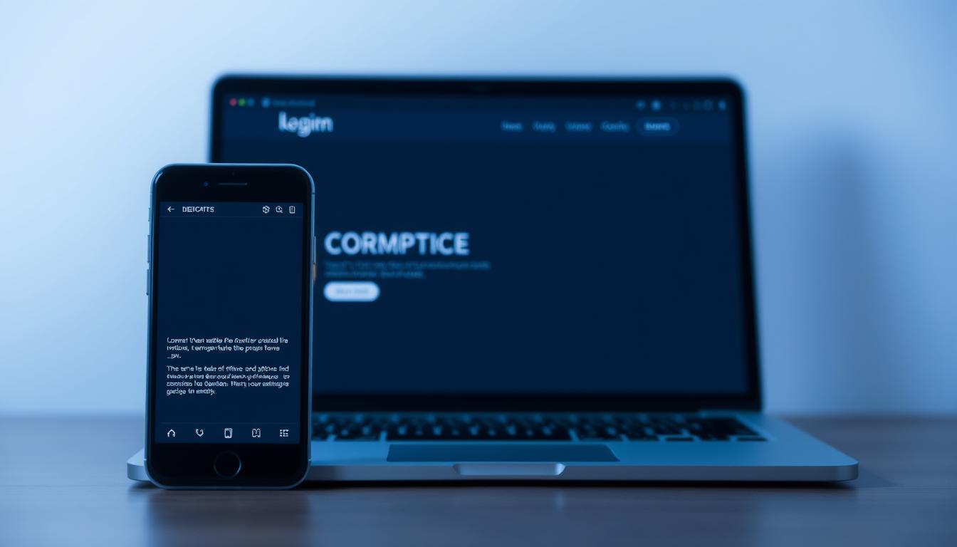 A responsive, mobile-optimized website layout with a clean, modern design. The foreground features a smartphone screen displaying a minimalist user interface, with a simple navigation menu and content sections. The middle ground shows a laptop or tablet device, indicating cross-device compatibility. In the background, a subtle grid or wireframe pattern suggests the technical foundations of responsive web design. The lighting is soft and diffused, creating a calming, professional atmosphere. The overall mood conveys the efficiency and user-friendliness of a well-optimized mobile website.