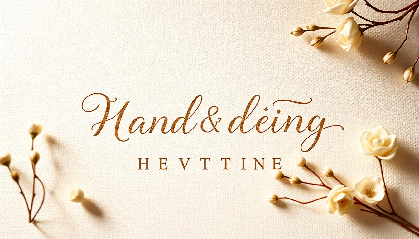 Elegant wedding invitations typography, delicate calligraphy in ivory and gold, arranged in a harmonious layout on a textured ivory background. The design evokes a sense of timeless sophistication, with subtle floral accents and a luxurious feel. The composition is balanced, with the typography taking center stage, framed by a soft, warm lighting that casts gentle shadows, creating depth and dimension. The overall impression is one of refined elegance, perfectly suited for a sophisticated wedding celebration.