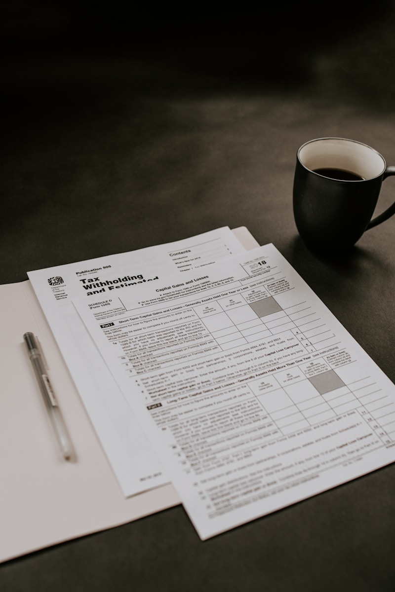 Financial planning documents and calculator on desk