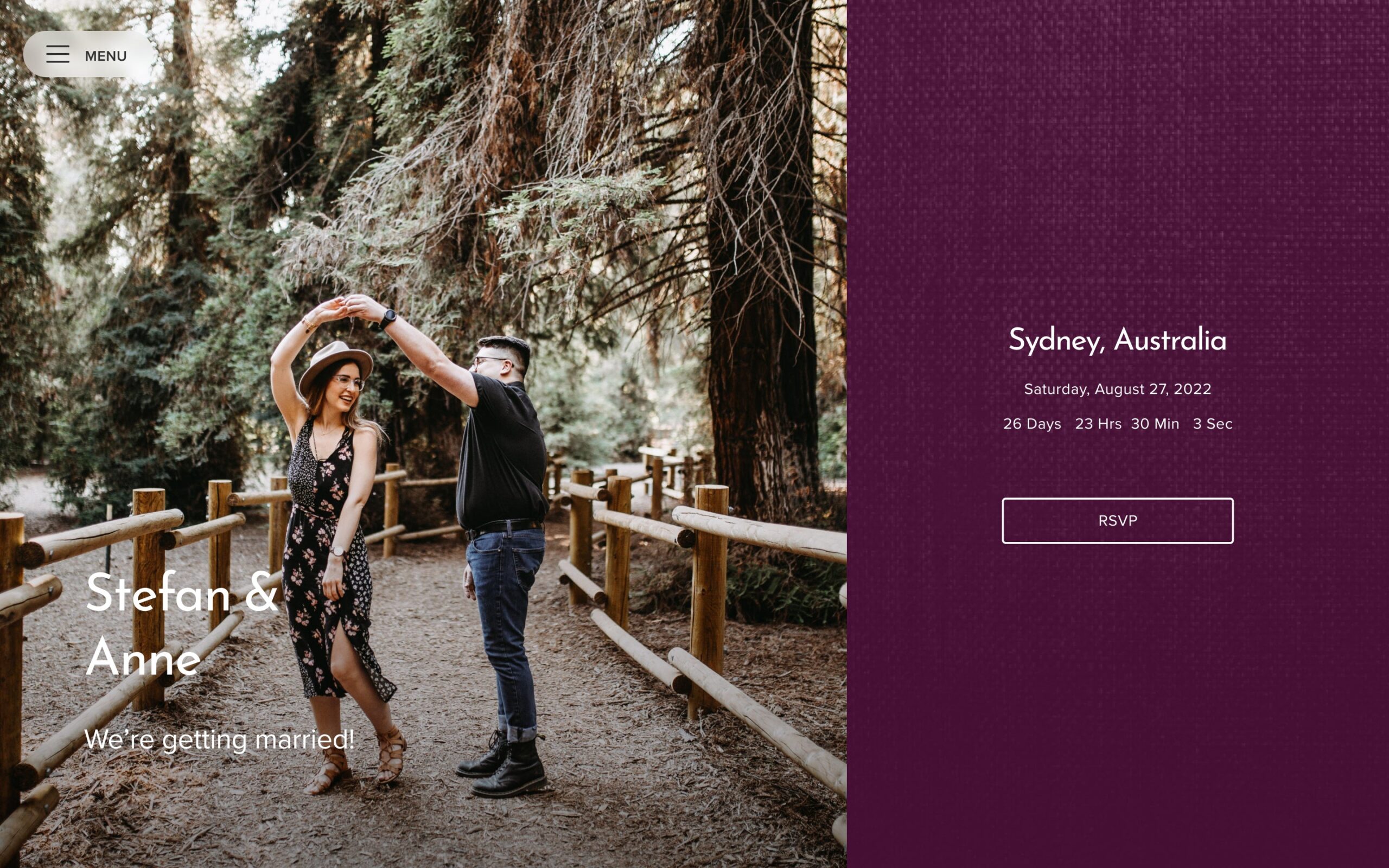 Classic Linen wedding invitation with a textured, linen-inspired design