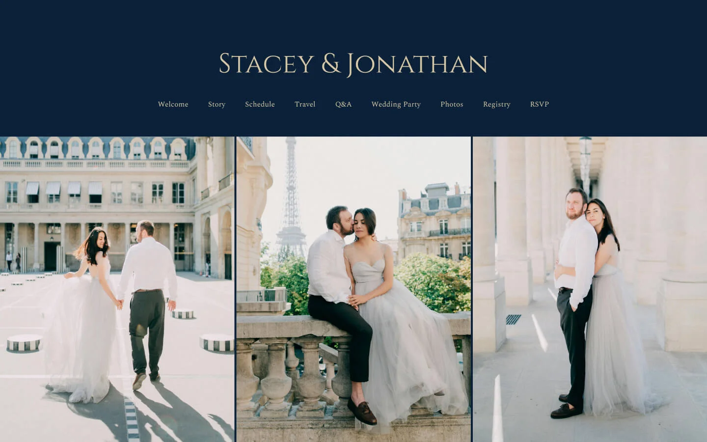 Formal Deco wedding invitation with an art-deco inflected formal design