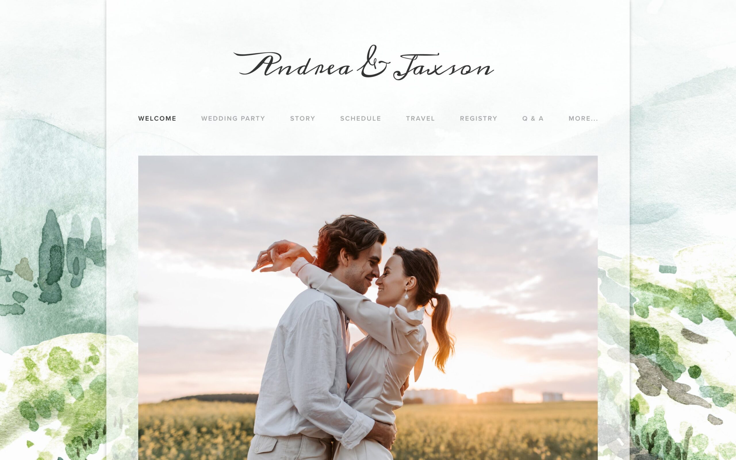 Vineyard Vignette wedding invitation with countryside vineyard styling