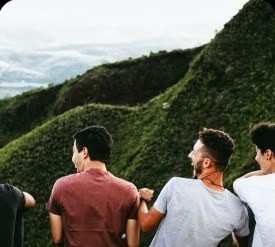 Friends on a group trip