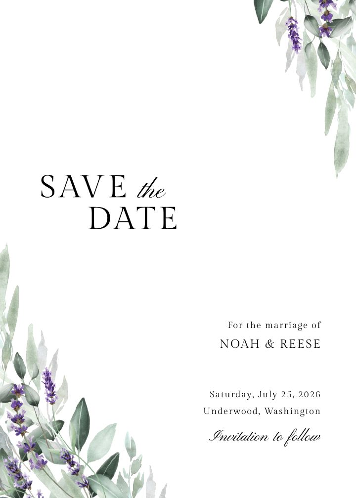 Save the Date Card