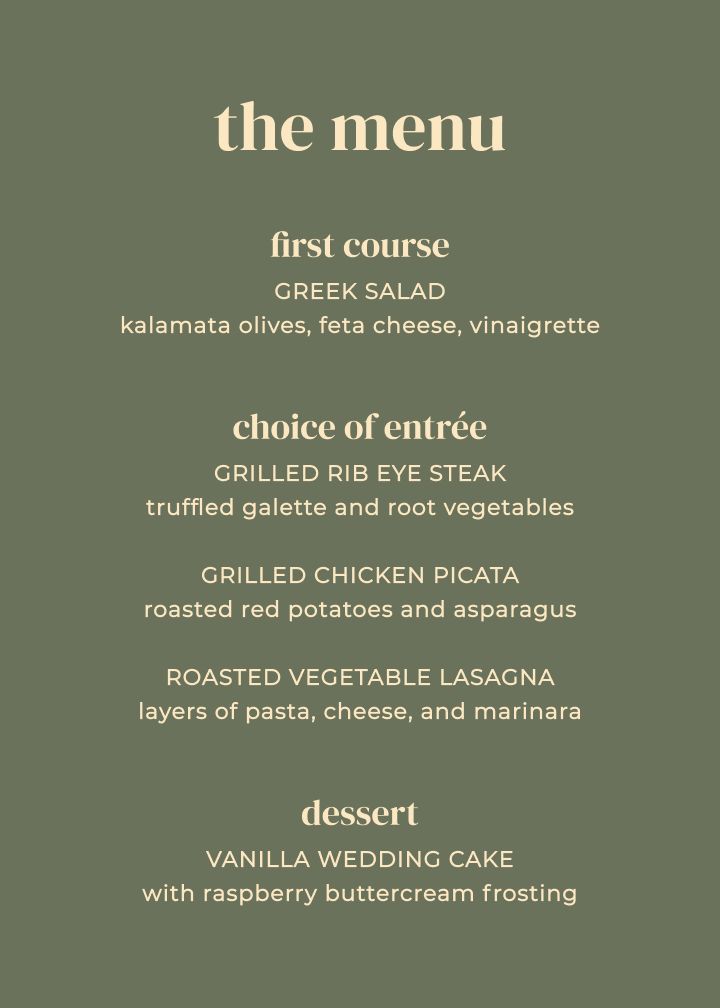 Menus Card