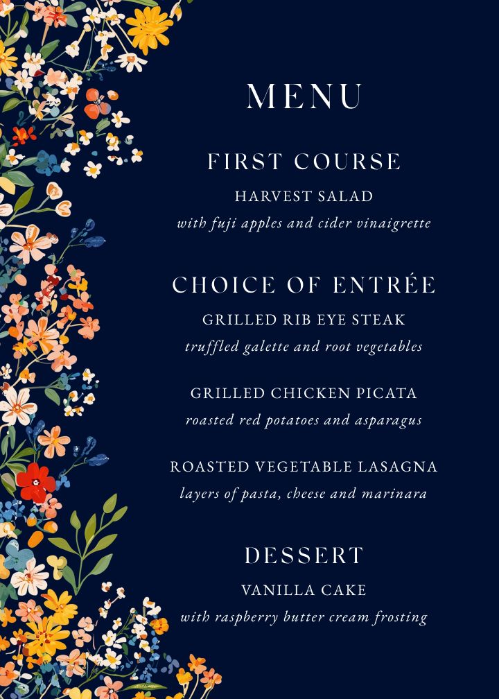 Menus Card