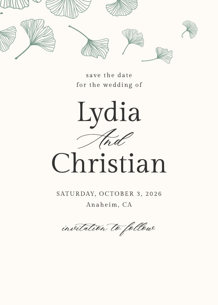 Save the Date Card