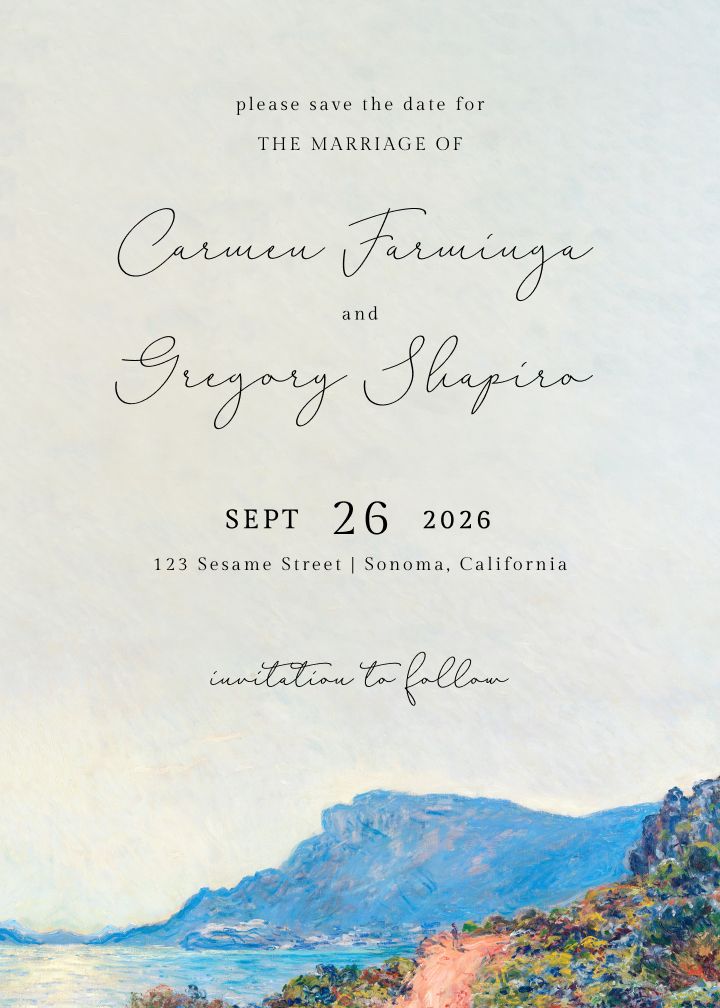 Classic Beach Watercolor save the date card
