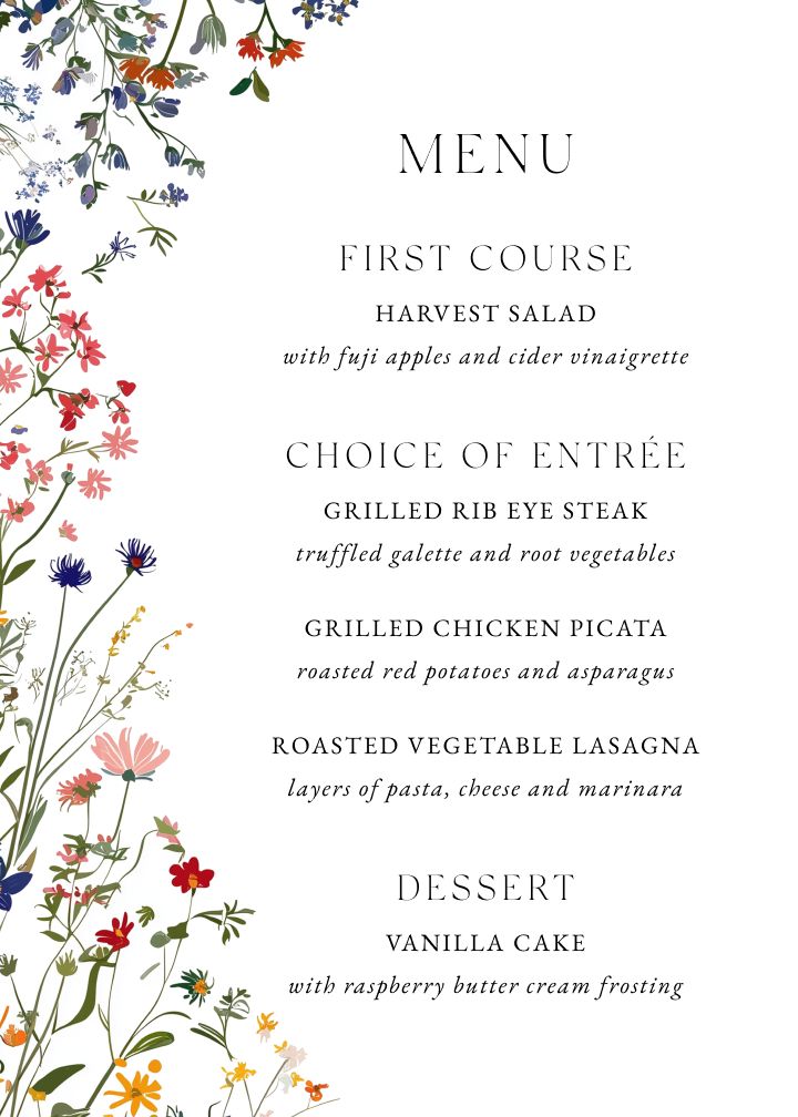 Menus Card