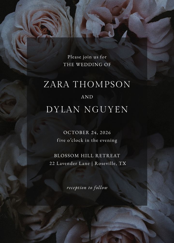Rosebed wedding invitation design