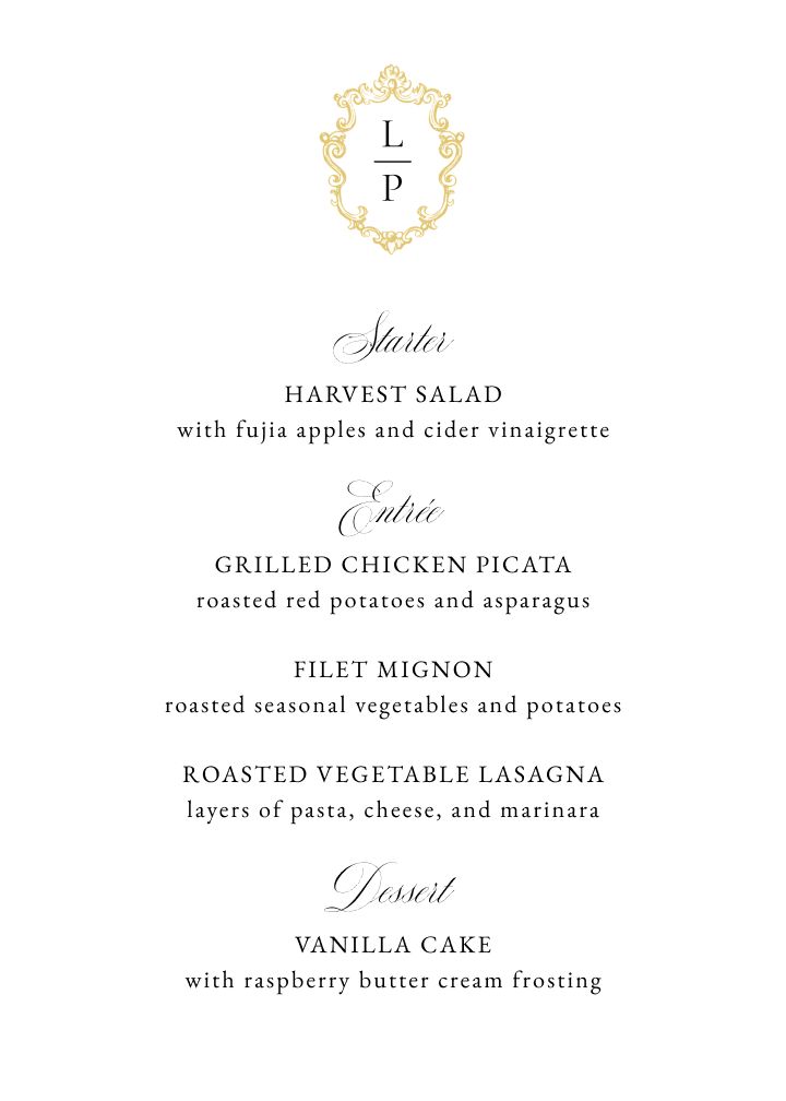 Menus Card
