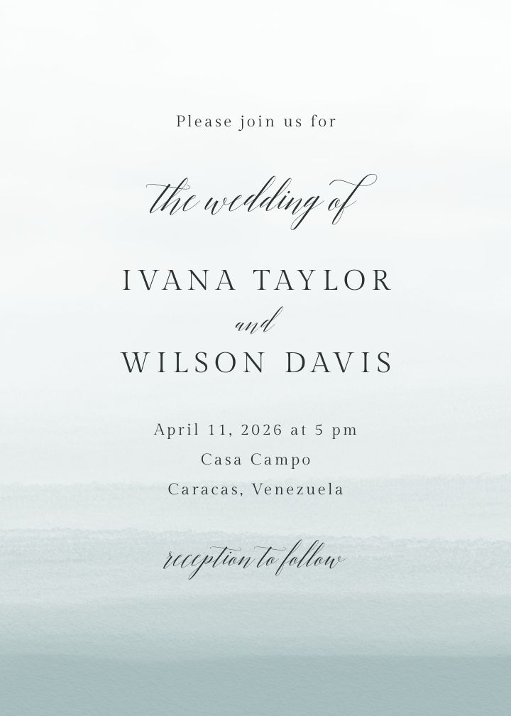 Textured Watercolor Beach wedding invitation