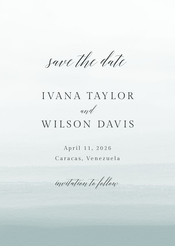 Textured Watercolor Beach save the date card