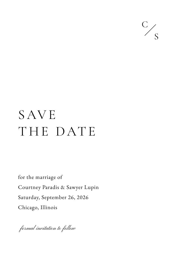 Save the Date Card
