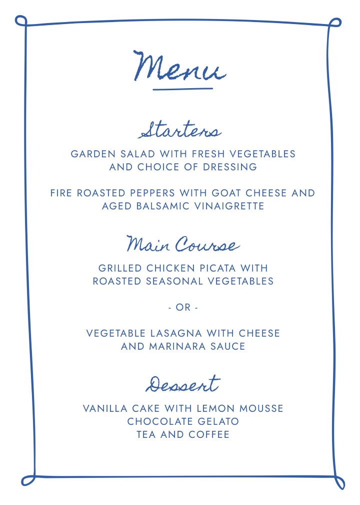 Menus Card