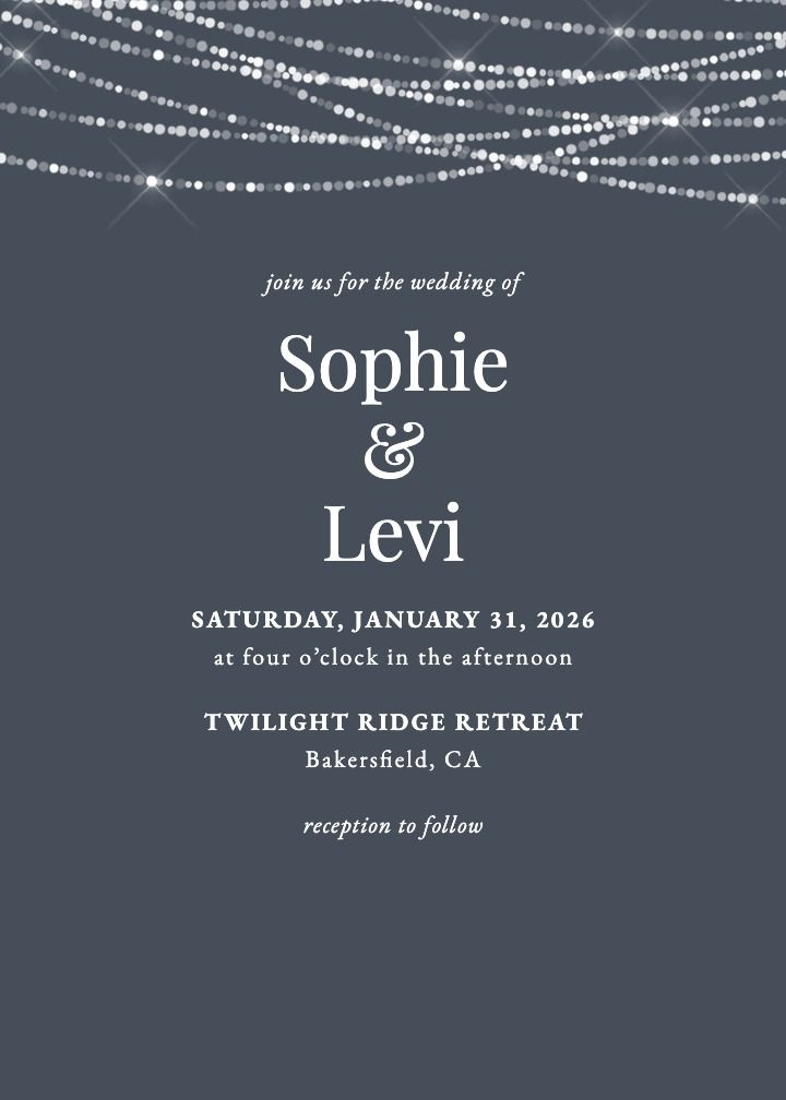 Strung In Love wedding invitation design