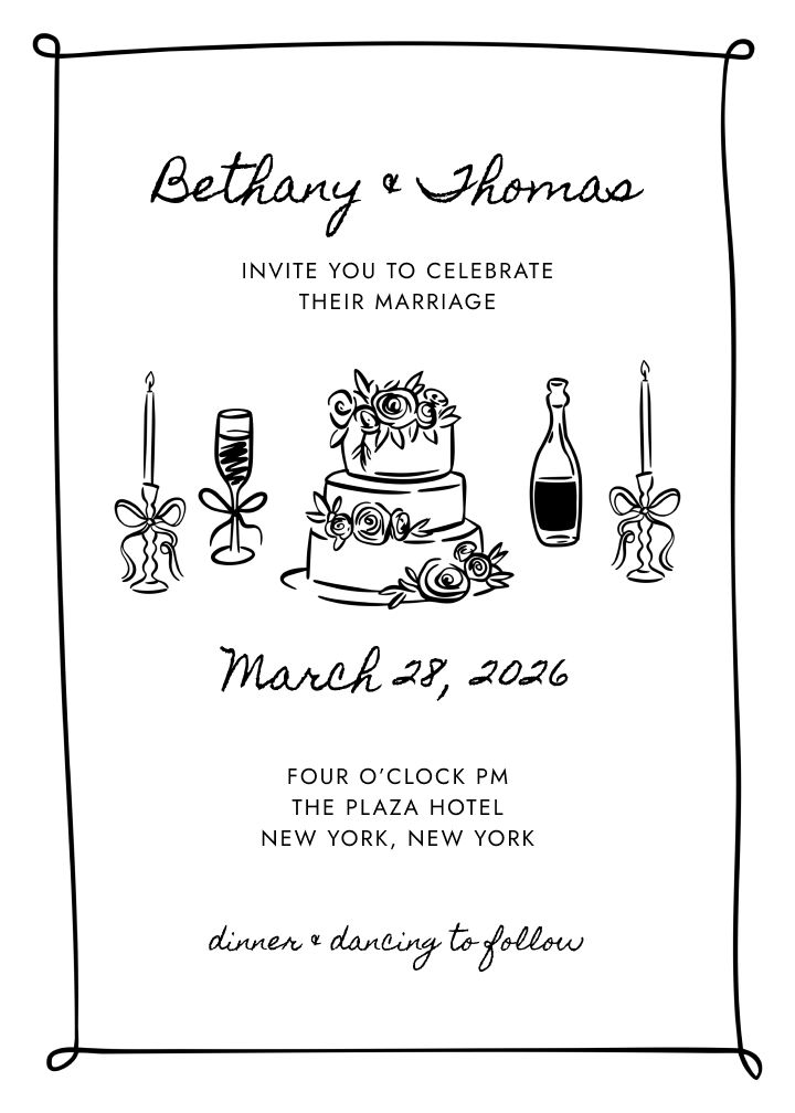 Bonsoir wedding invitation design