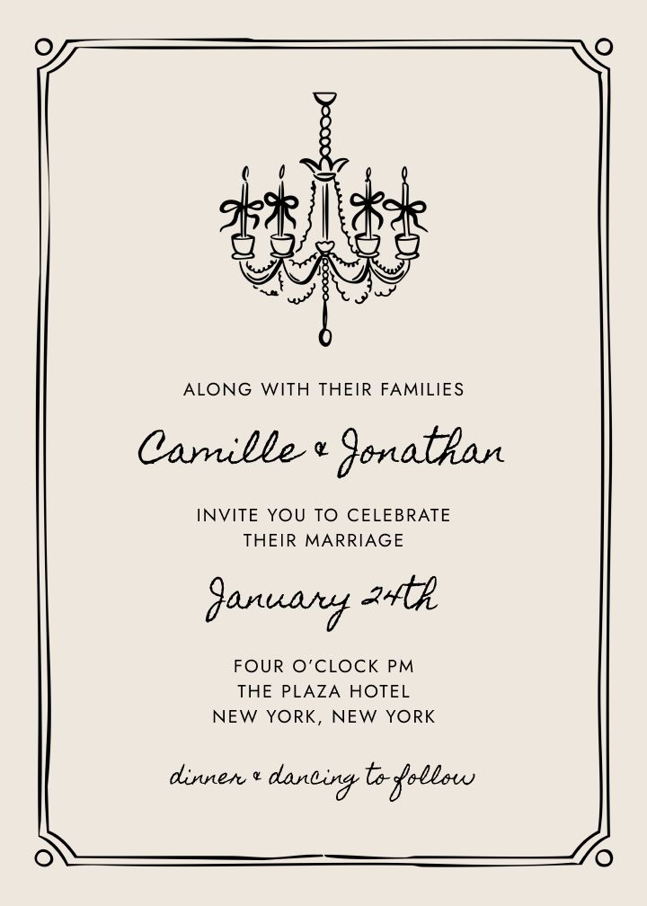 La Luce wedding invitation design