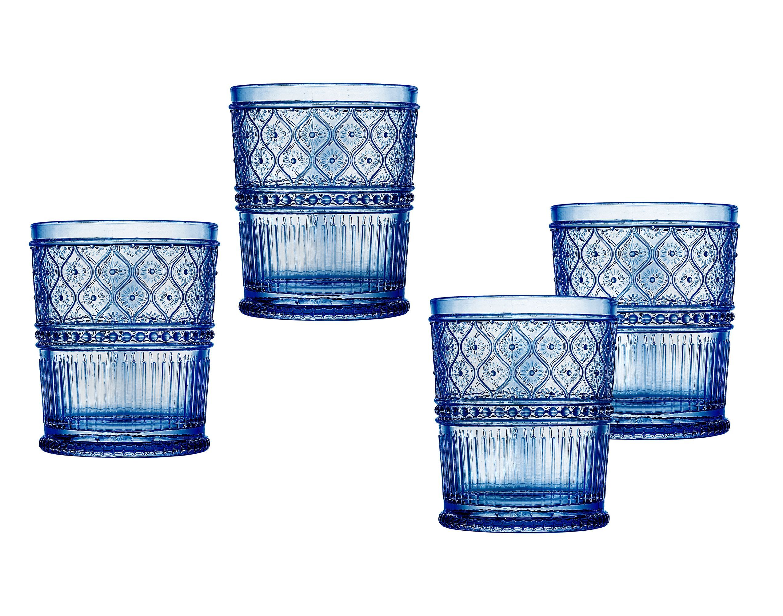 Godinger Claro Double Old Fashioned Glasses, Set of 4 in Blue Joy