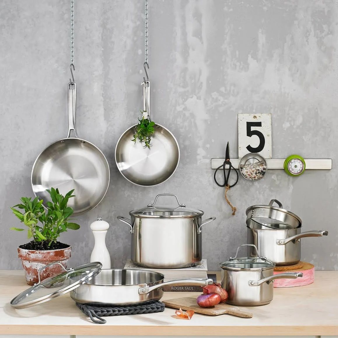 Classic 10-Piece Stainless Steel Cookware Set