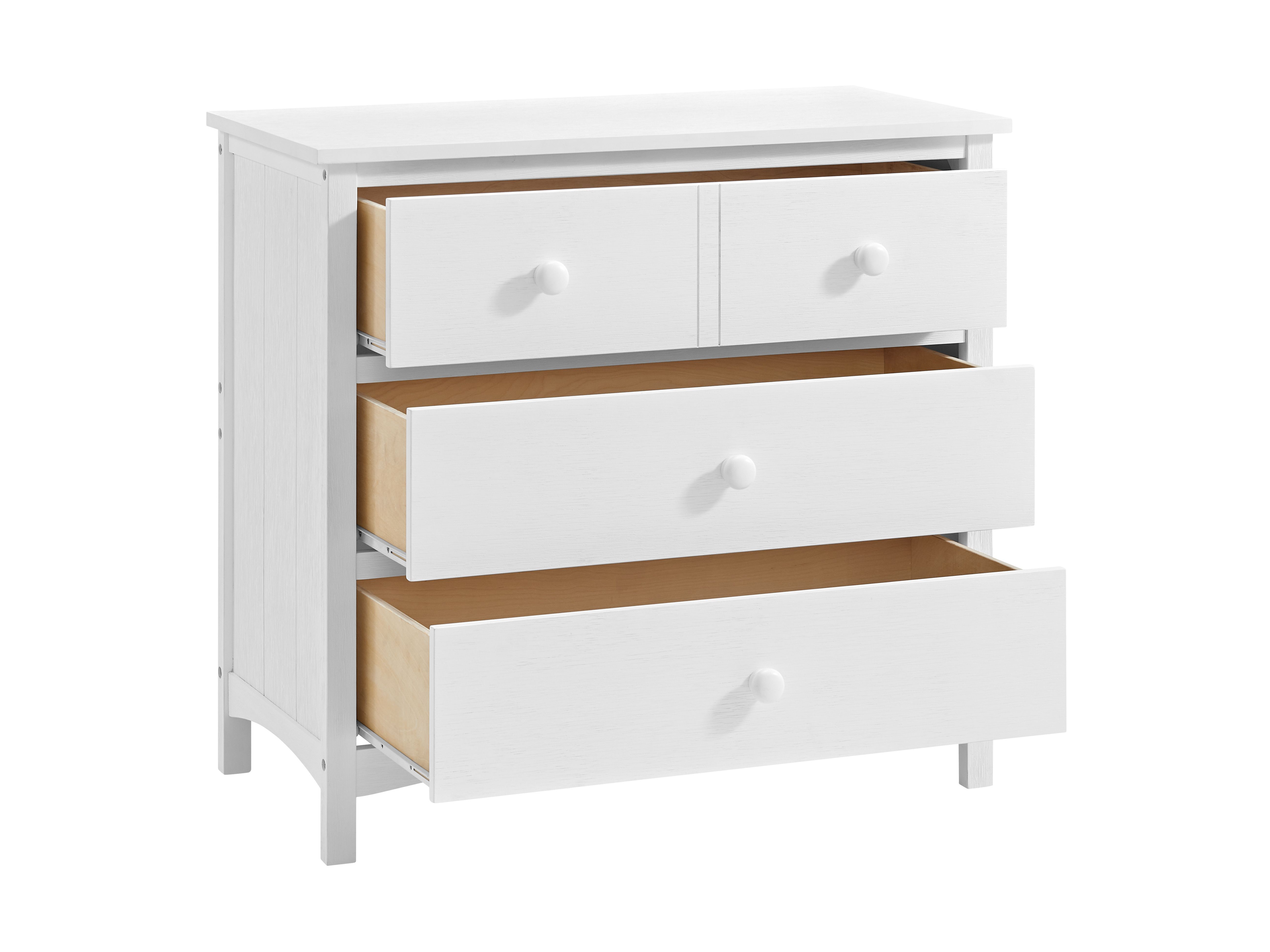 Oxford Baby Montauk RTA 3 Drawer Dresser in Barn White Joy