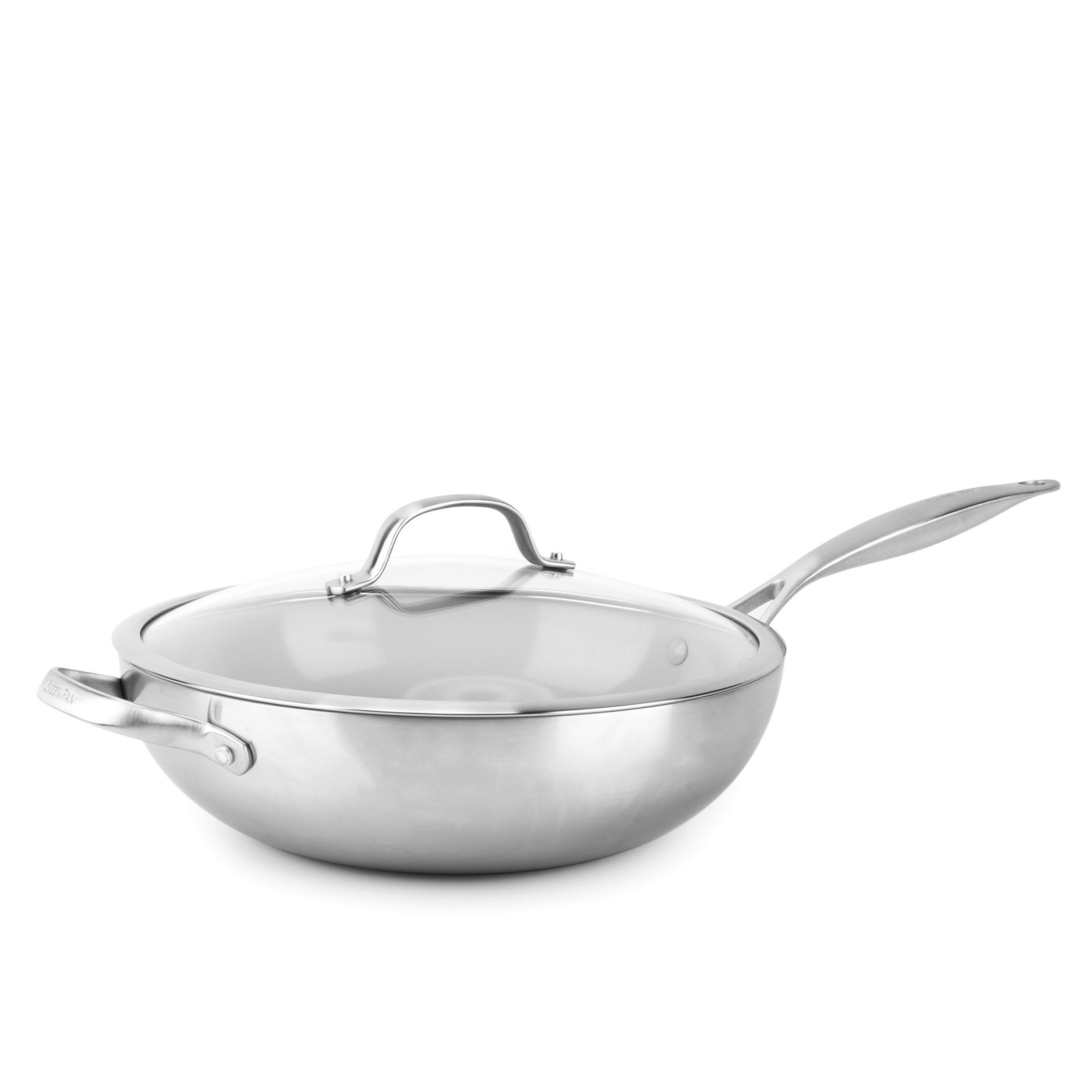 GreenPan Venice Pro TriPly Stainless Steel Ceramic Nonstick Wok, 12" Joy