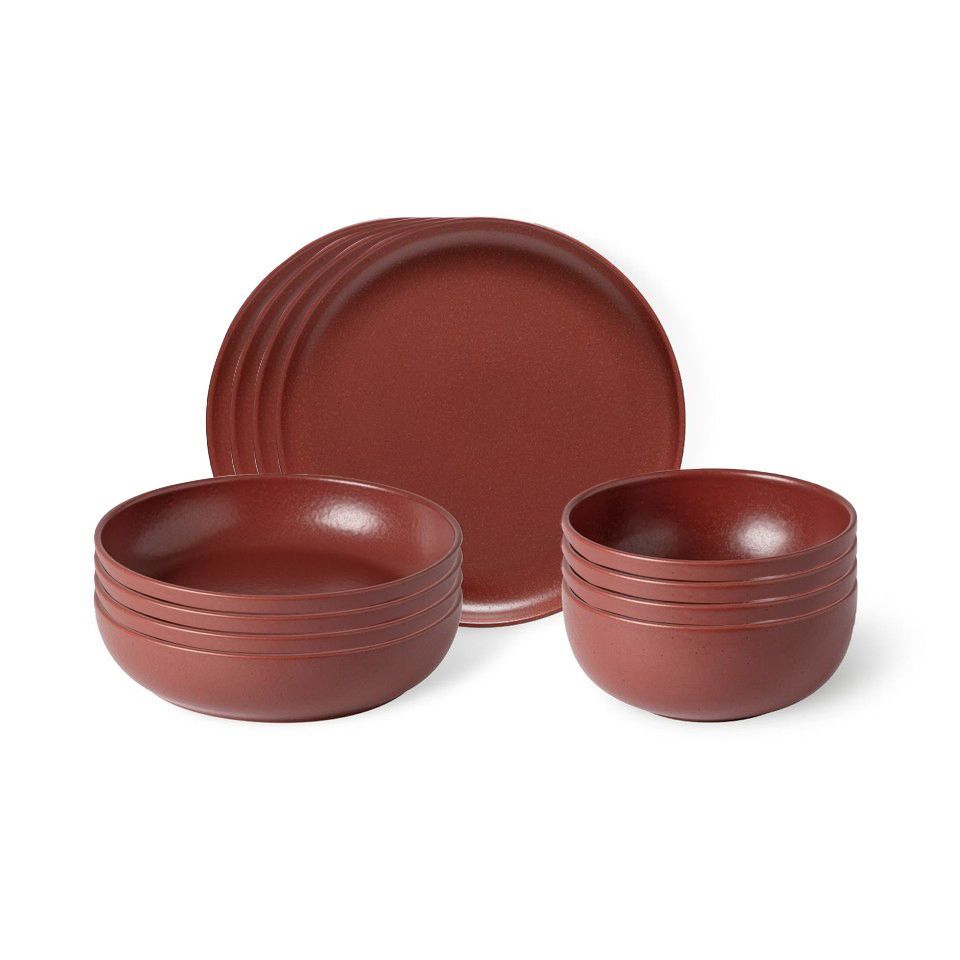 Casafina Pacifica 12Piece Dinnerware Set in Cayenne, Service for 4 Joy