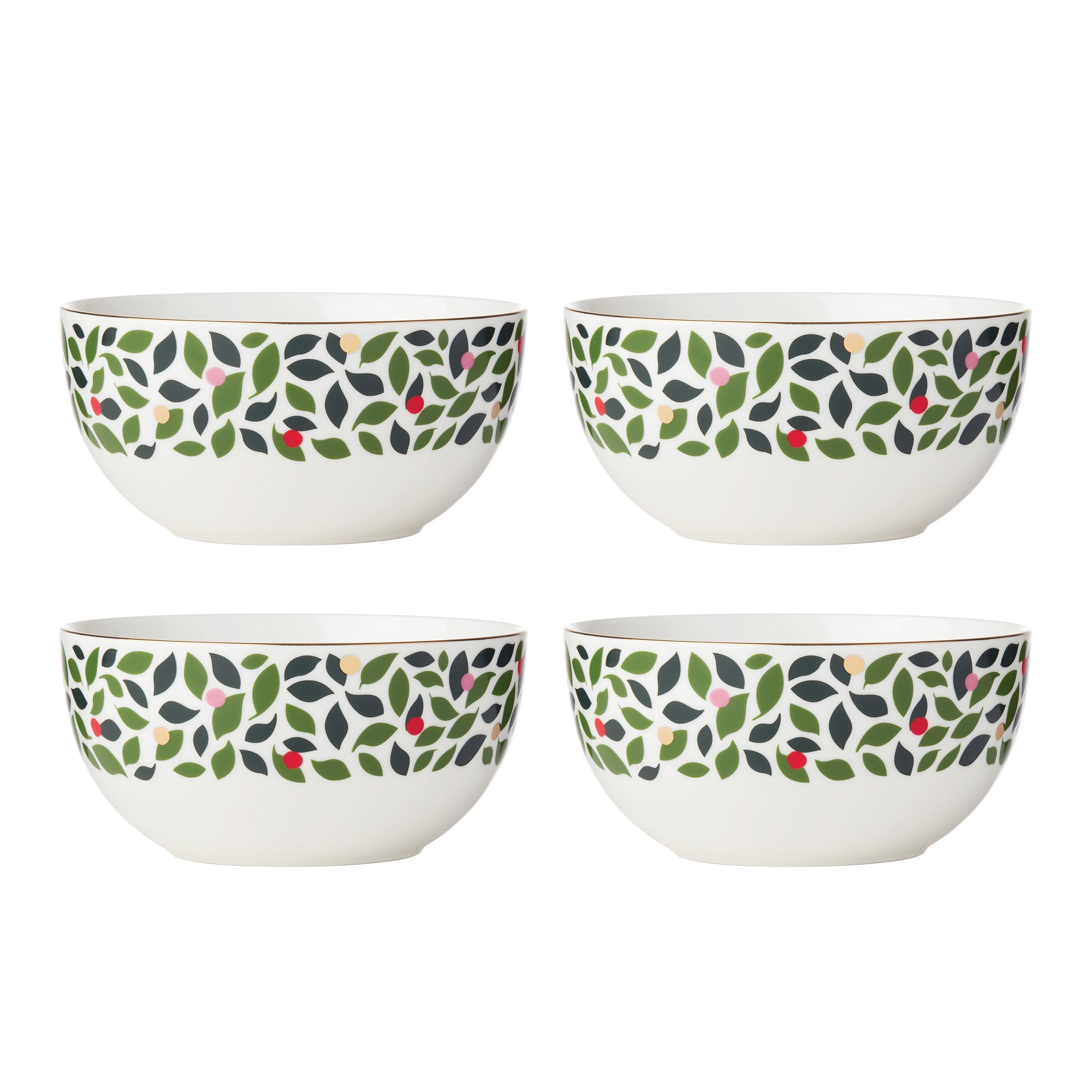 Kate Spade New York Evergreen Soup/Cereal Bowls, Set of 4 Joy