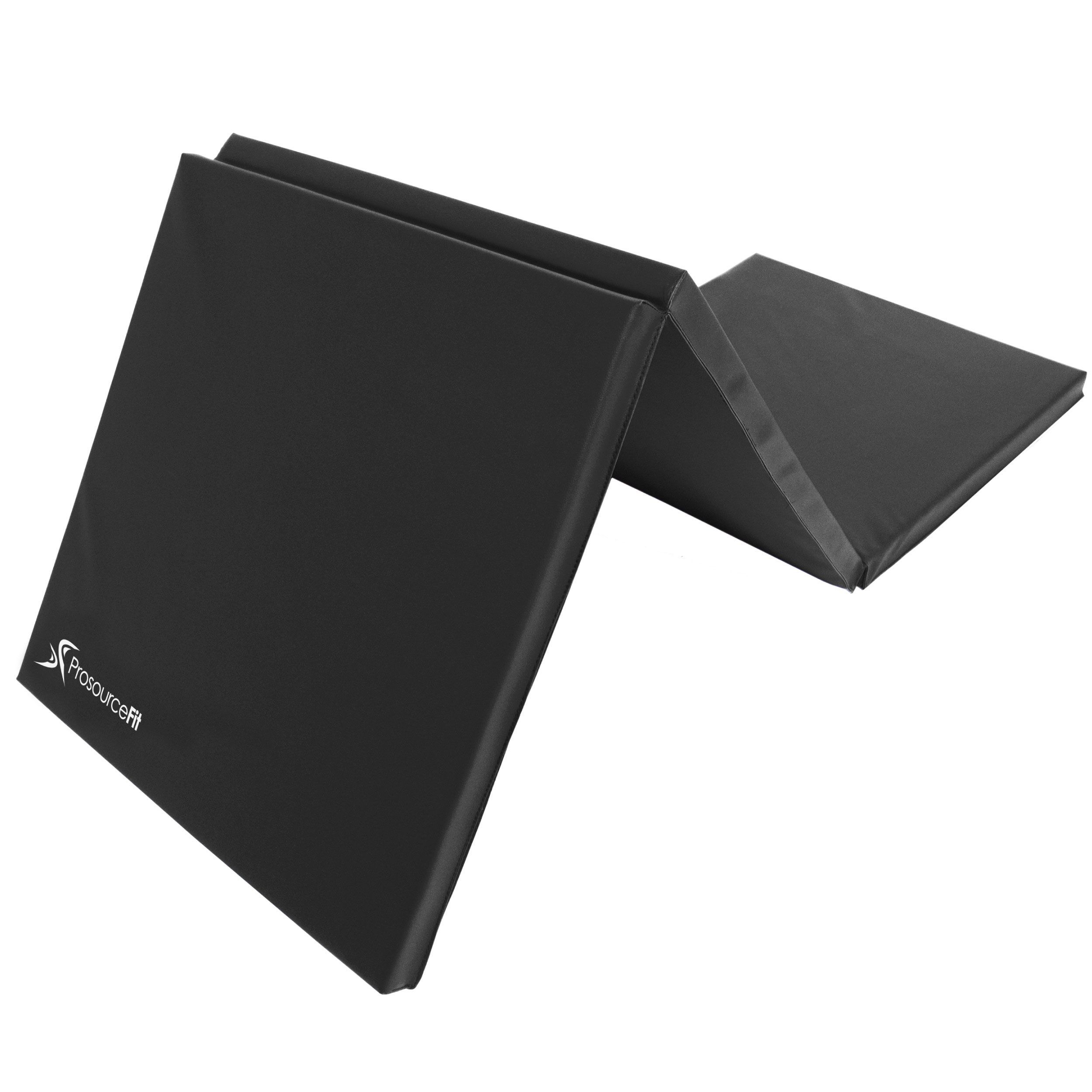 ProsourceFit TriFold Folding Exercise Mat in Black, 6" x 2" Joy