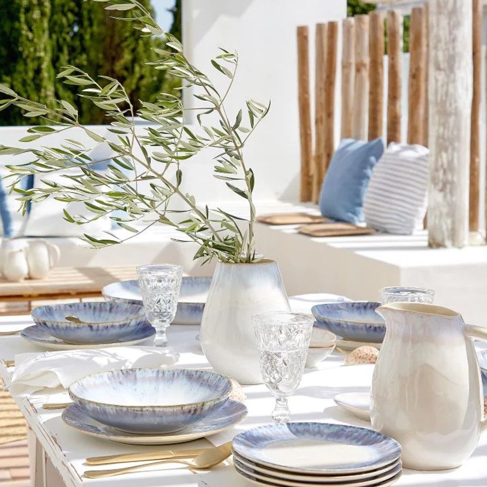 Costa Nova Brisa Oval Vase in Ria Blue, 8 Inch | Joy