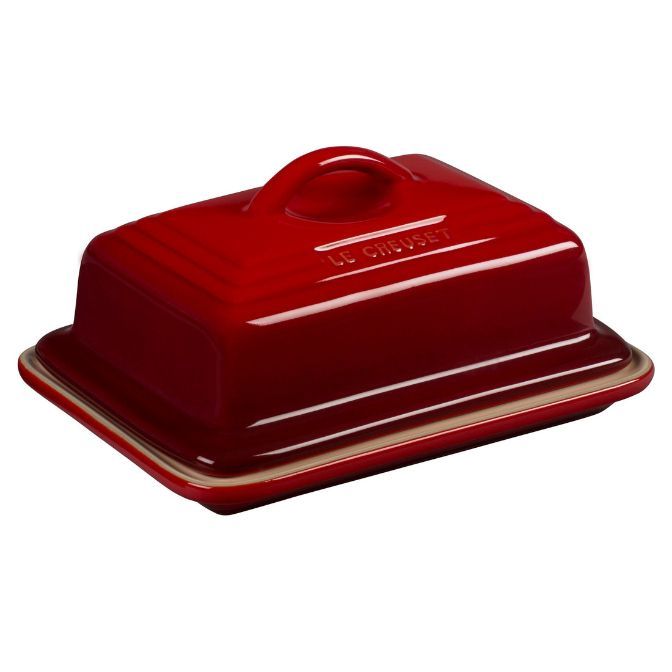 European Butter Dish in Cerise