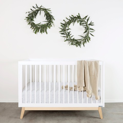 dadada Soho 3-in-1 Convertible Crib in White/Natural baby registry gift