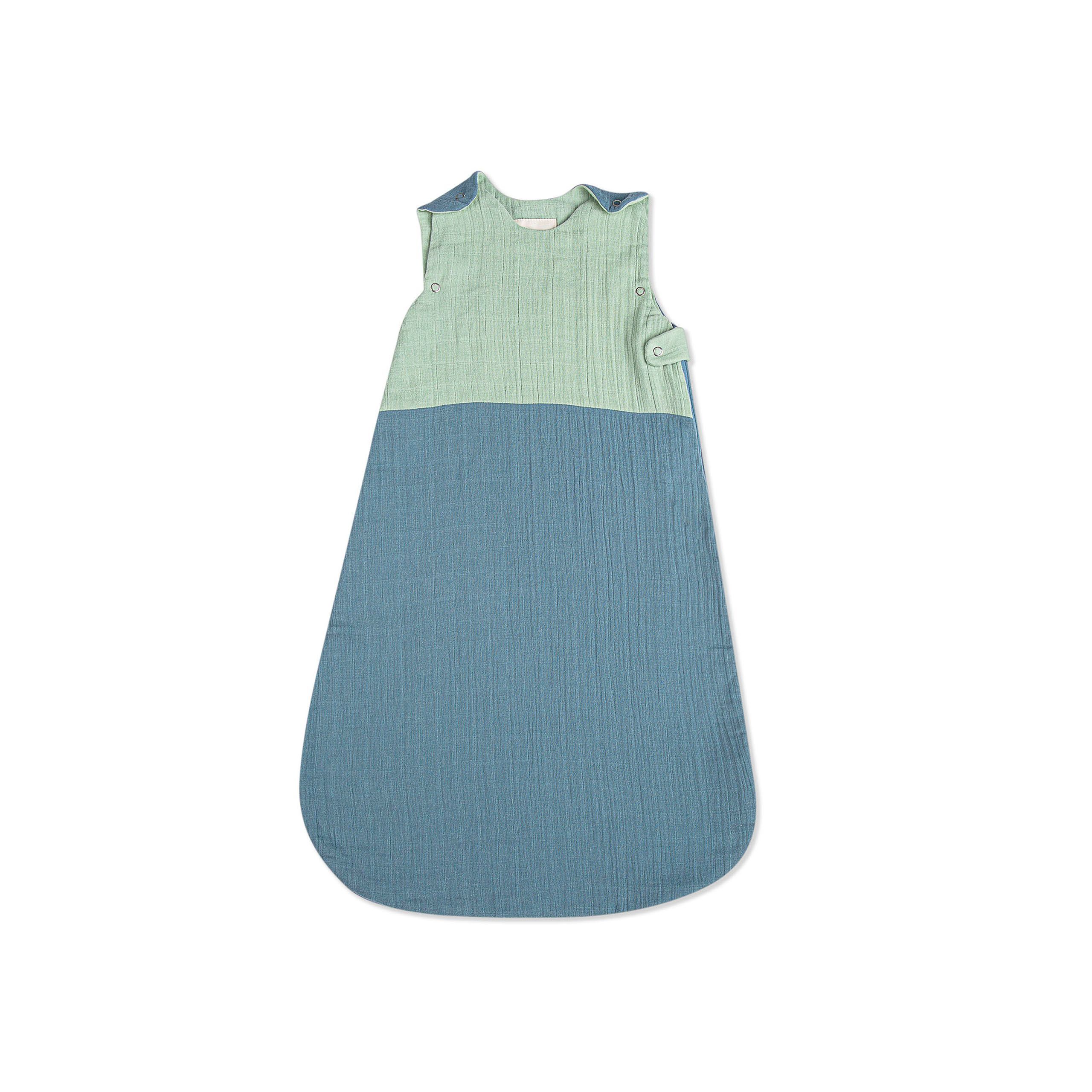 Crane Baby Muslin Wearable Blanket in Riverstone & Evergreen, 09