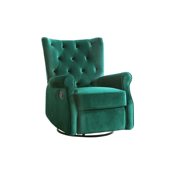 Second Story Home Alice Swivel Recliner in Emerald baby registry gift