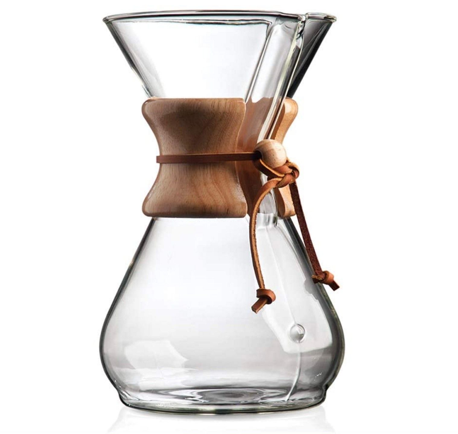 Chemex Pour Over Glass Coffee Maker with wood band