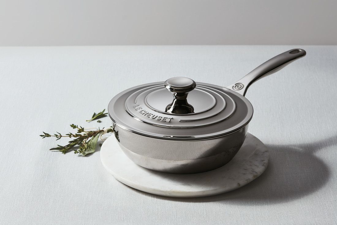 Le Creuset Stainless Steel Saucier with Lid, 2 Qt. Joy