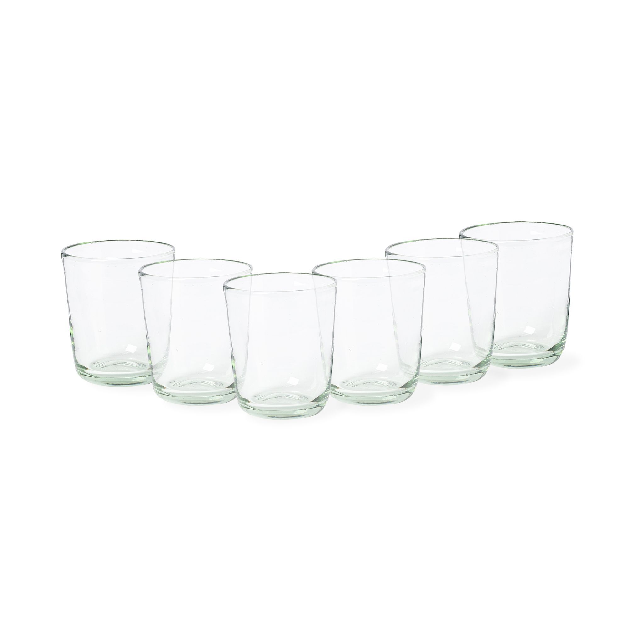 Costa Nova Margarida Recycled Low Glass Tumblers, Set of 6 in Grey Joy