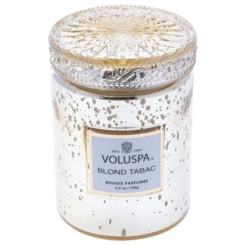 Voluspa Blond Tabac, Small Candle Jar, 5.5 oz, 50 Hour Burn Time, Coconut Wax for Clean Burning, Handcrafted in the USA