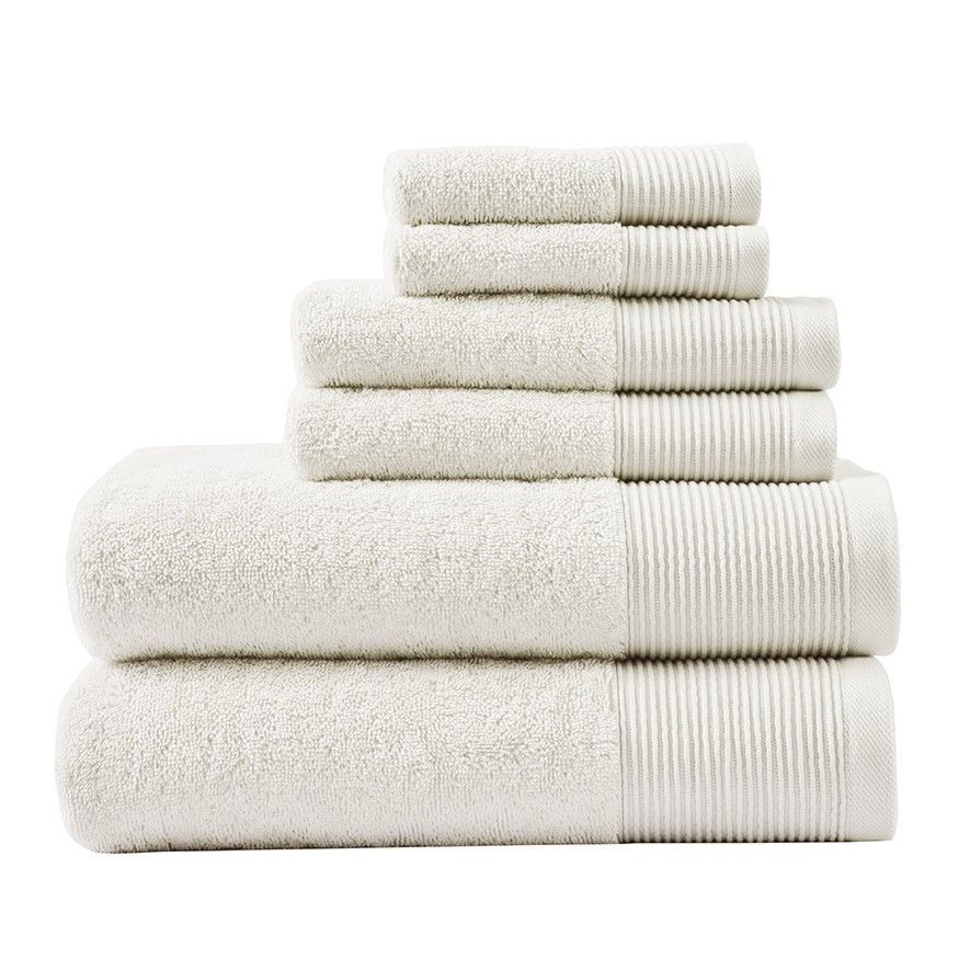 Nuage Cotton Tencel Blend 6-Piece Antimicrobial Towel Set in Ivory