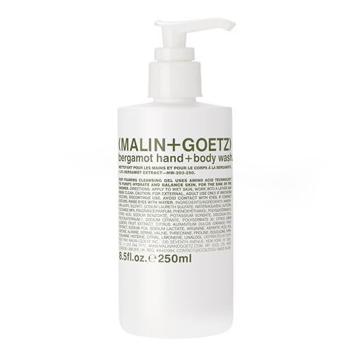 MALIN+GOETZ Bergamot Hand + Body Wash, Foaming Gel Cleanser, 8.5 fl oz