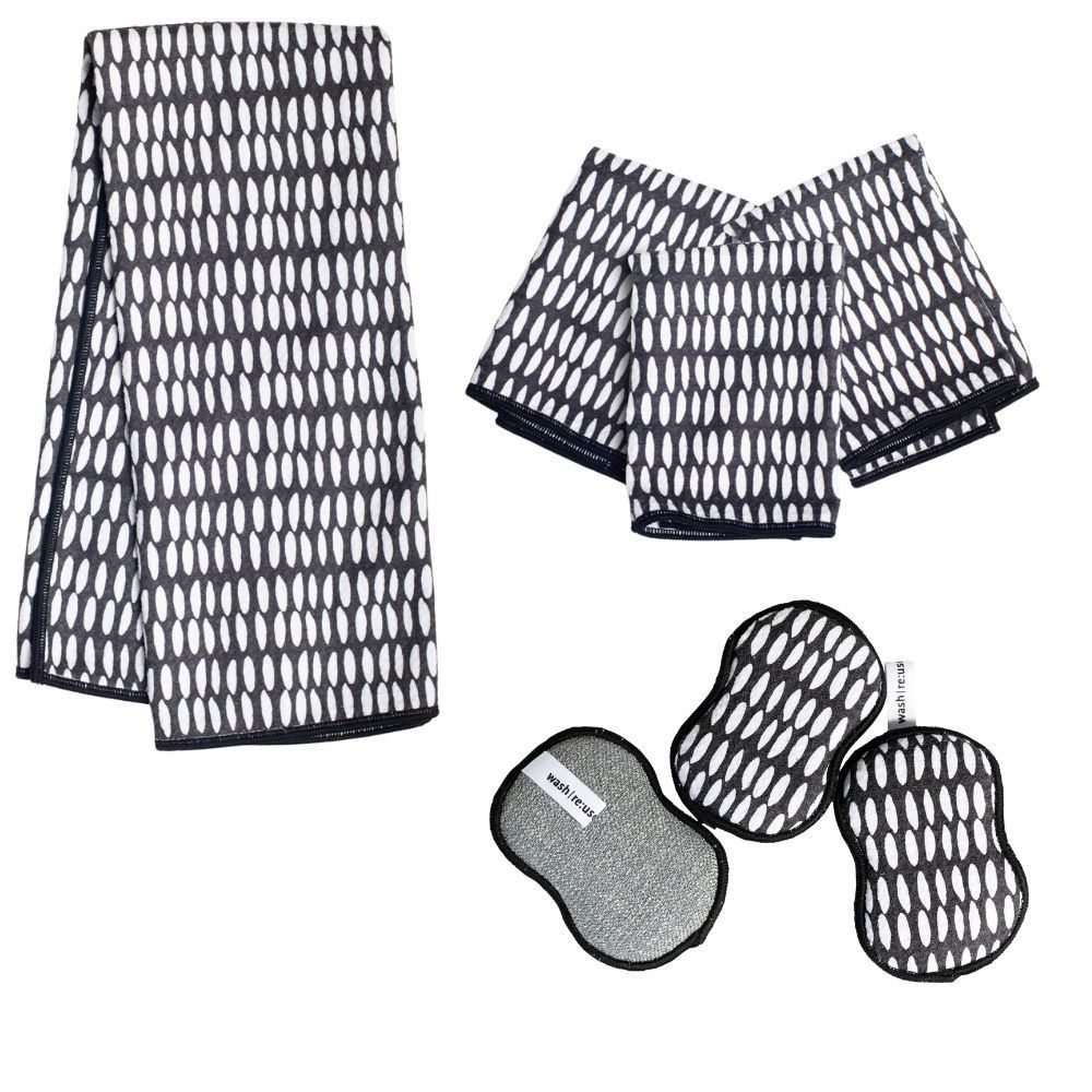 Once Again Home Mighty Mini's Towel Set- Beans - Black