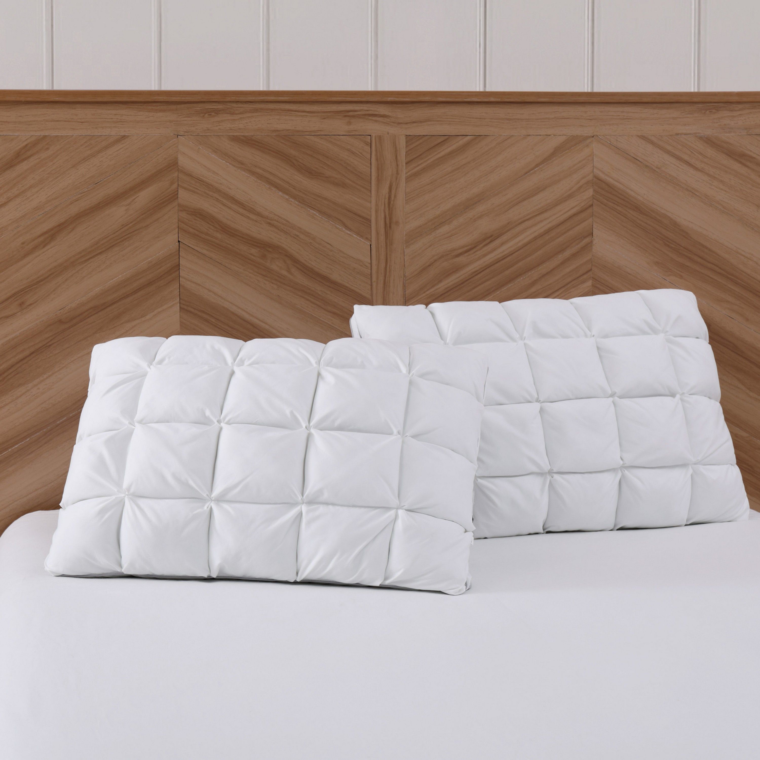 Charisma Luxe Down Alternative Chamber Pillow, 2 Pack in White, King Joy