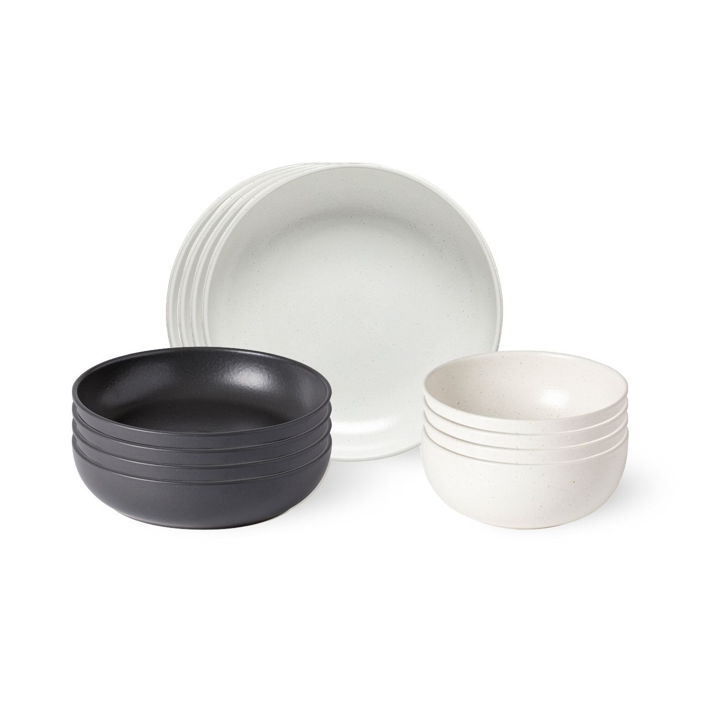 Casafina Pacifica 12Piece Dinnerware Set in Salt And Seed Grey